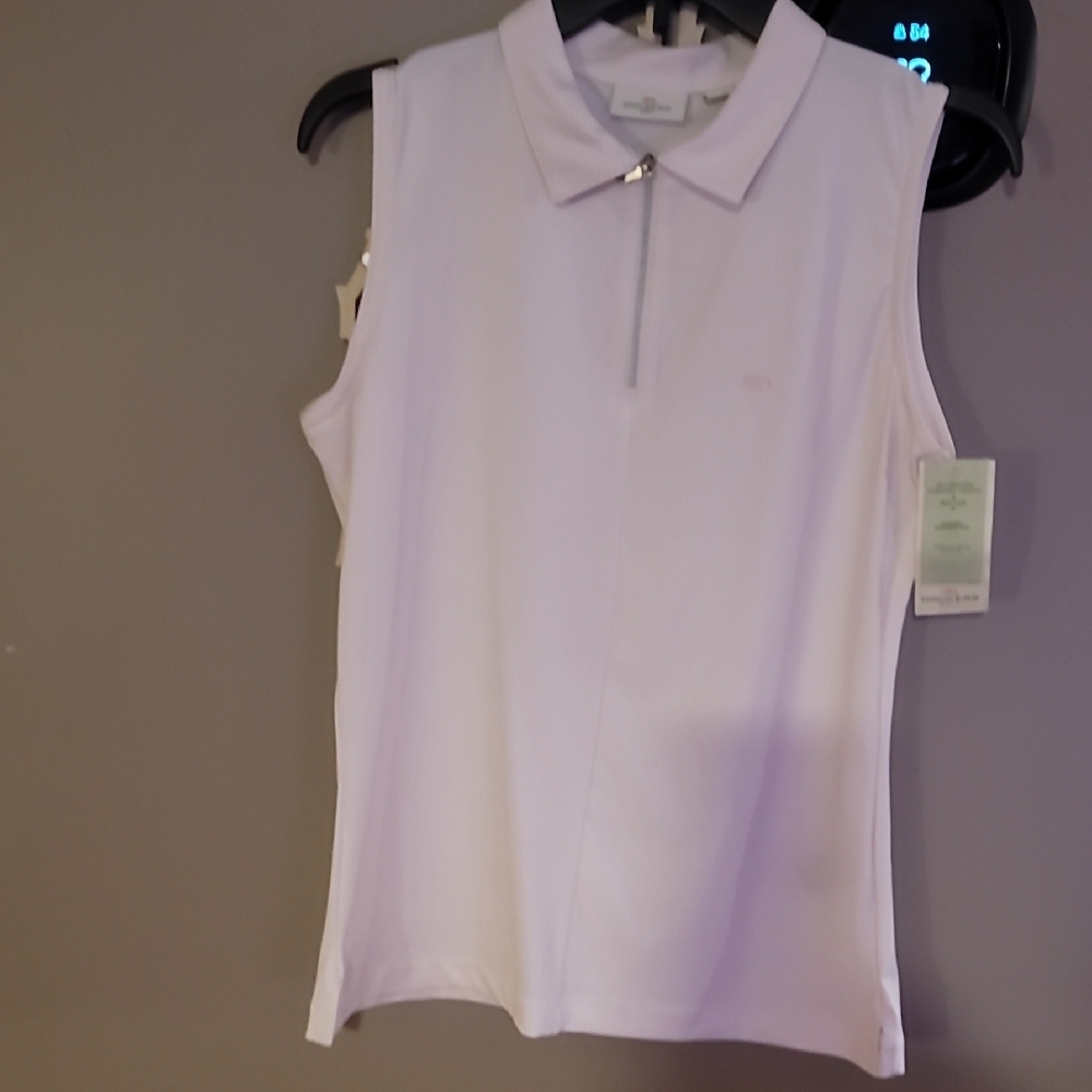 Dockers Pink Polo Tank Top with Textured Fabric